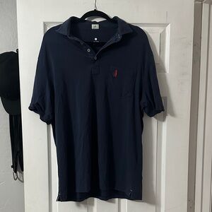 johnnie-O Dark Blue Polo Shirt with Red Accent